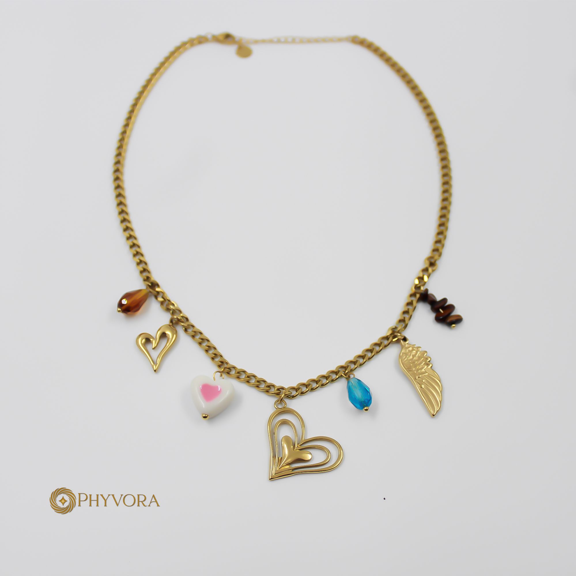 Playful Hearts Medley 18k necklace