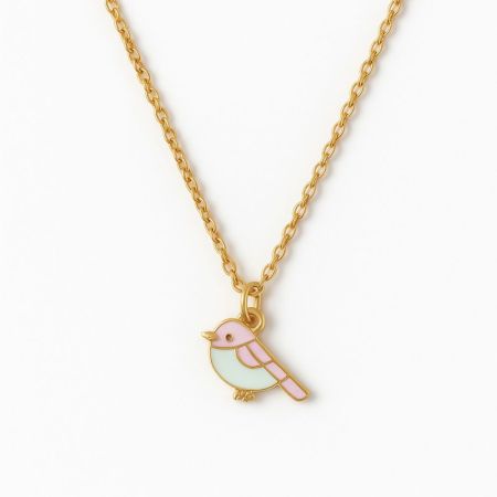 Whimsy Wings - Pastel Bird Pendant Necklace